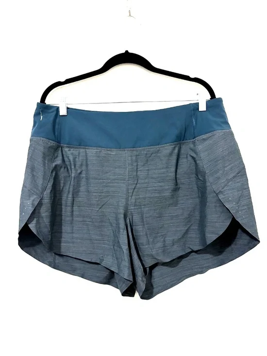 Athleta Run With It Textured 3.5" shorts Womens Size 1X Blue Teal - Picture 2 of 6